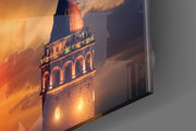 Galata Tower Glass Wall Art