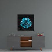 Blue Flower Glass Wall Art