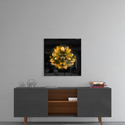 Yellow Lotus Glass Wall Art