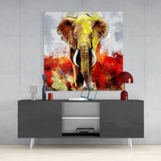 Elephant Glass Wall Art
