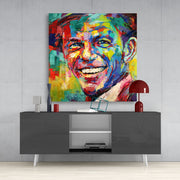 Colorful Crooner Legend Glass Wall Art
