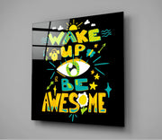 Vierkant Glasschilderij Word wakker