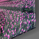 Vierkant Glasschilderij Tulp field
