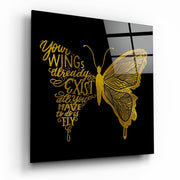 Your Wings Glass Wall Art | Insigne Art Design