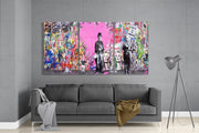 Abstract Silent-Film Gentleman Glass Art