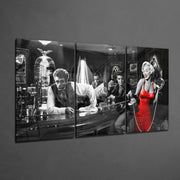 Filmstar an der Bar – 3-teiliges Mega-Glasbild