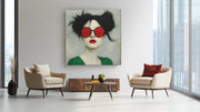 Vrouwenportret – Vierkant Canvas Kunstwerk voor het Interieur