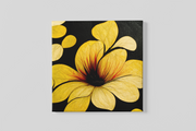 Gele Bloemen – Vierkant Canvas Schilderij voor de Wand