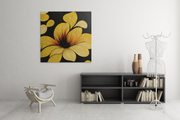 Fleurs Jaunes – Tableau Carré sur Toile pour le Mur