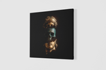 Gouden Standbeeld – Modern Canvas Schilderij – Vierkant Canvas Kunstwerk voor het Interieur
