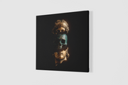 Gouden Standbeeld – Modern Canvas Schilderij – Vierkant Canvas Kunstwerk voor het Interieur