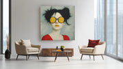 Abstracte Vrouw – Ontwerp 2 – Vierkante Canvas Wanddecoratie – Canvas Wandkunst in Vierkante Uitvoering