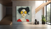 Abstracte Vrouw – Ontwerp 2 – Vierkante Canvas Wanddecoratie – Canvas Wandkunst in Vierkante Uitvoering