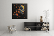 Vrouwenportret – Ontwerp 2 – Canvas Wanddecoratie in Vierkante Vorm