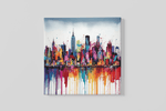 Kleurrijke stad – Vierkante Canvas Wandkunst
