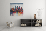 Kleurrijke stad – Vierkante Canvas Wandkunst