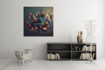 Kleurrijke Vlinders – Vierkant Canvas Kunstwerk voor het Interieur