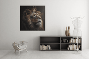 Leeuwenkoning – Modern Canvas Schilderij – Vierkante Canvas Wandkunst