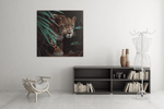 Wild Luipaard – Canvas Wandkunst in Vierkante Uitvoering