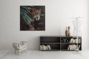 Wild Luipaard – Canvas Wandkunst in Vierkante Uitvoering