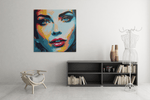 Vrouwengezicht – Canvas Schilderij als Wanddecoratie