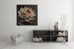 Botanische Lotus – Vierkante Canvas Wanddecoratie – Canvas Wandkunst in Vierkante Uitvoering