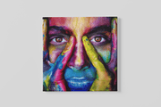 Vrouwengezicht – Ontwerp 2 – Modern Canvas Schilderij – Vierkant Canvas Kunst voor de Muur