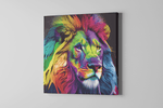 Kleurrijke Leeuw – Vierkante Canvas Wanddecoratie – Canvas Decoratie voor de Wand