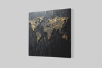 Wereldkaart – Modern Canvas Schilderij – Vierkante Canvas Wandkunst