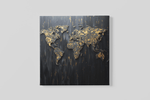 Wereldkaart – Modern Canvas Schilderij – Vierkante Canvas Wandkunst