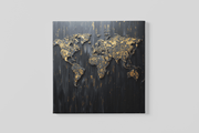 Wereldkaart – Modern Canvas Schilderij – Vierkante Canvas Wandkunst