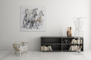 Rennende Paarden – Canvas Wandkunst in Vierkante Uitvoering
