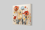 Abstracte Kunst Bloemen – Vierkante Canvas Wandkunst