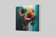 Bloemen Abstracte Kunst – Vierkant Canvas Kunst voor de Muur