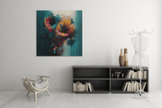 Bloemen Abstracte Kunst – Vierkant Canvas Kunst voor de Muur