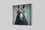 Intellectueel Paard – Vierkant Canvas Kunstwerk voor het Interieur