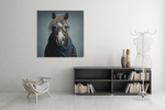 Intellectueel Paard – Vierkant Canvas Kunstwerk voor het Interieur