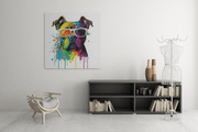Kleurrijke Bulldog – Vierkant Canvas Schilderij voor de Wand