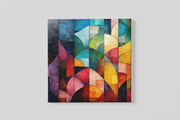 Kleurrijke Abstractie – Ontwerp 2 – Ontwerp 2 – Canvas Wandkunst in Vierkante Uitvoering