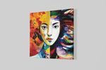 Vrouwenportret – Ontwerp 3 – Modern Canvas Schilderij – Vierkant Canvas Schilderij voor de Wand
