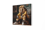 Coole Leeuw – Vierkant Canvas Kunst voor de Muur