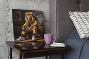 Coole Leeuw – Vierkant Canvas Kunst voor de Muur
