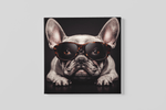 Bulldog met Bril – Canvas Decoratie voor de Wand