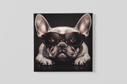 Bulldog met Bril – Canvas Decoratie voor de Wand