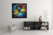 Kleurrijke Abstractie – Ontwerp 2 – Modern Canvas Schilderij – Vierkant Canvas Kunstwerk voor het Interieur