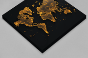 Wereldkaart Goud – Vierkant Canvas Schilderij voor de Wand