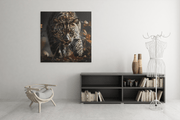 Luipaard – Vierkant Canvas Kunst voor de Muur