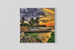 Zonsondergang – Ontwerp 2 – Modern Canvas Schilderij – Vierkant Canvas Schilderij voor de Wand
