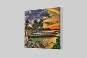 Zonsondergang – Ontwerp 2 – Modern Canvas Schilderij – Vierkant Canvas Schilderij voor de Wand