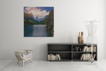 Landschap Het Meer – Vierkante Canvas Wanddecoratie – Canvas Wandkunst in Vierkante Uitvoering